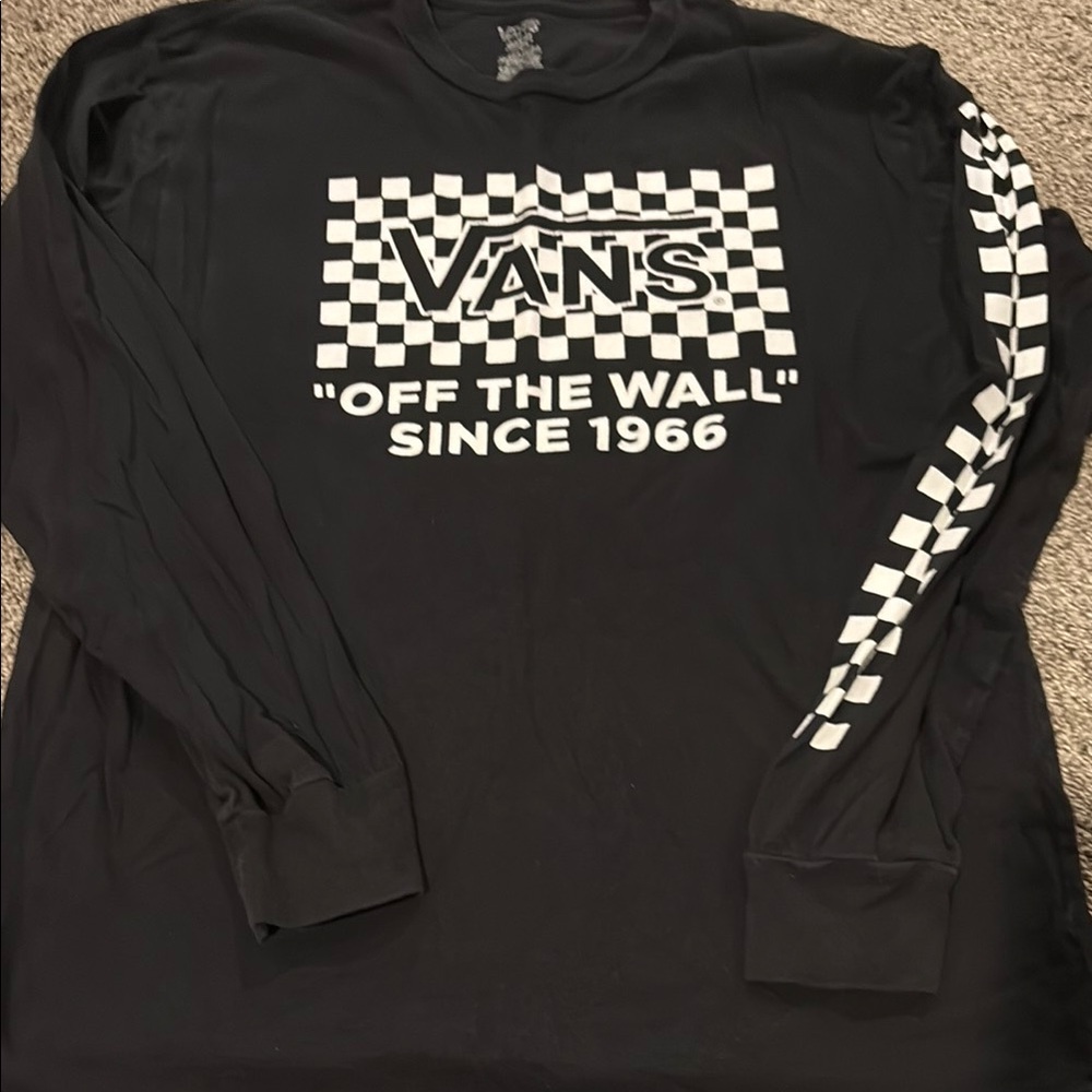 Vans Black and White Checkered Long Sleeve Shirt